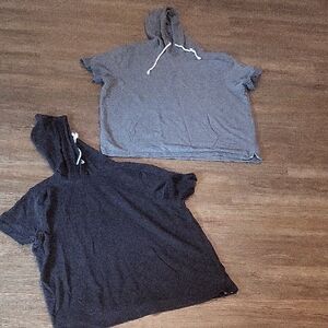 Athletic Works Casual Hooded Shirts in Gray and Black